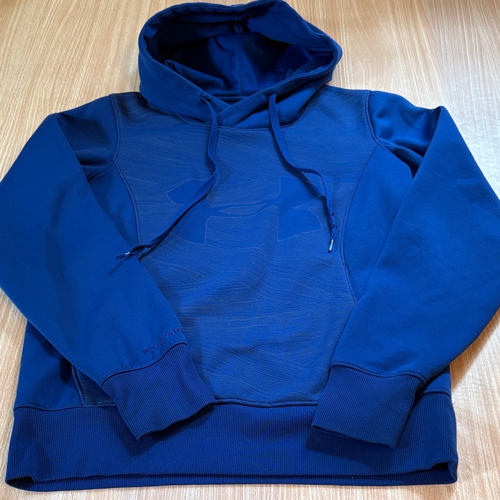 Under Armour Storm coldgear semi-fitted hoodie sweatshirt blue